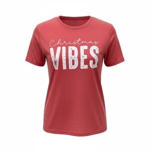 Christmas Vibes Red T-Shirt | Softstyle Gildan Tee | Festive Holiday Graphic Top